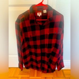 Lumber jack long sleeve shirt red and blk flannel